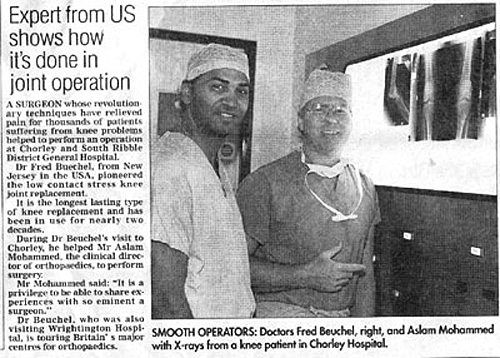 Visiting surgeon DR Fred Buechel from New Jersey USA October 1996
